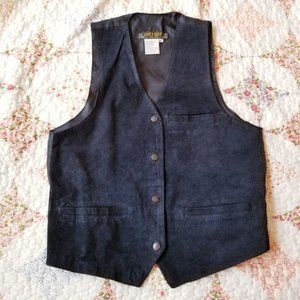 VTG Men's Leather Suede Vest Western